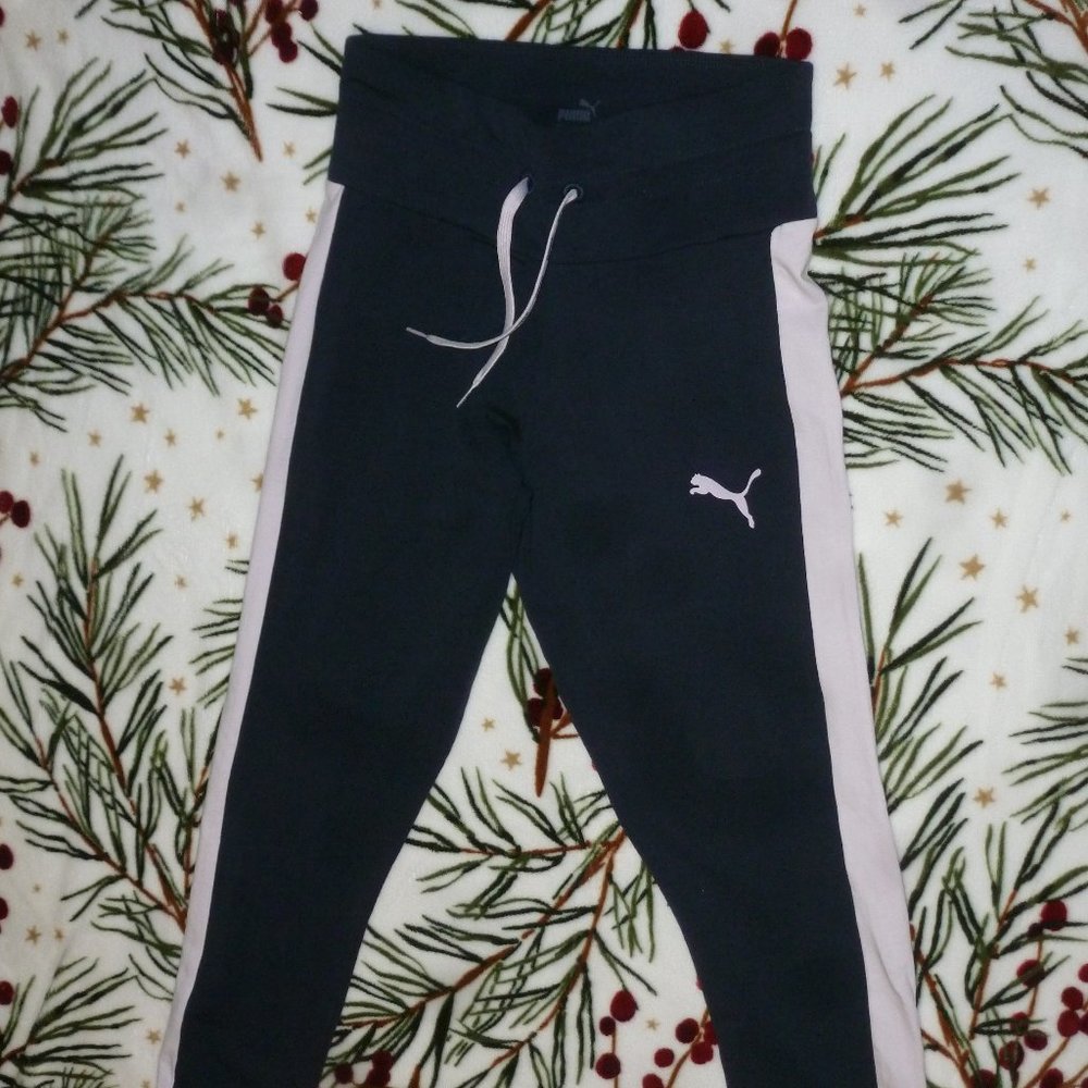 Classic Logo Athletic Workout Leggings – Medium | Navy Blue & Light Pink | NWOT